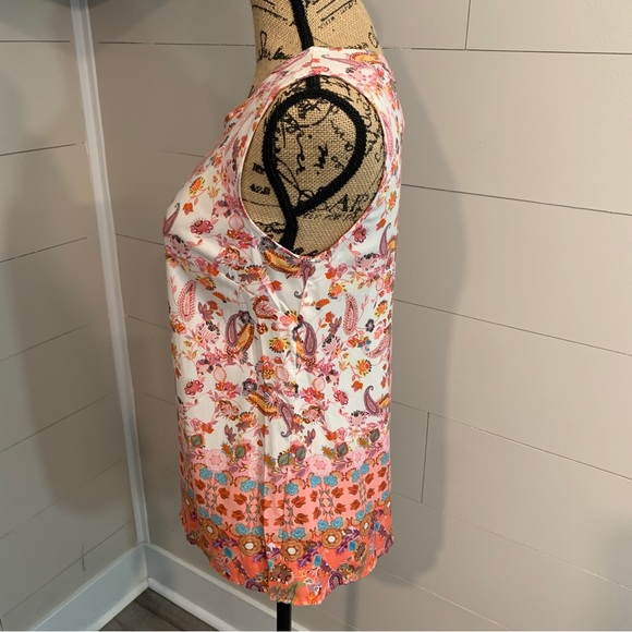 Soirée Bright Print Sleeveless Top Blouse Small NWT - Picture 3 of 10